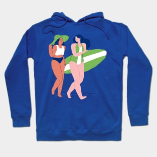 Two women. Hoodie